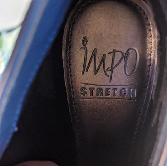 Impo Stretch Vassar Bootie Blue Velvet Peep Toe Loop Close Size 7M - Picture 4 of 7